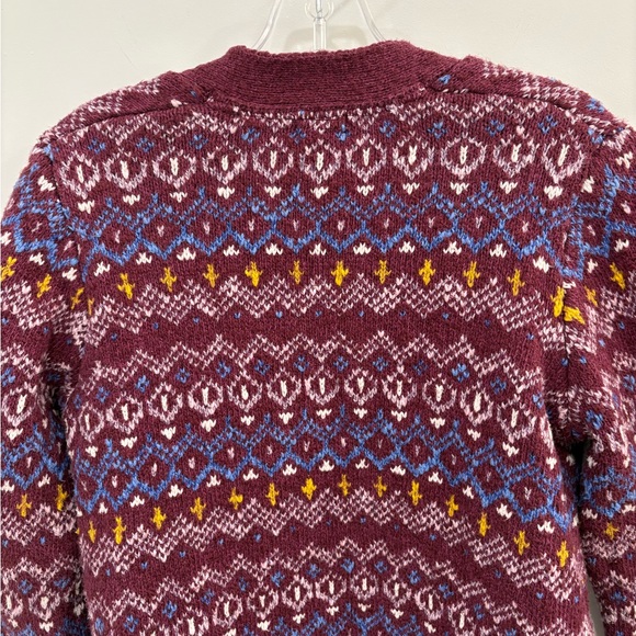 LL Bean Cotton Ragg Fair Isle Cardigan Sweater - Picture 10 of 15